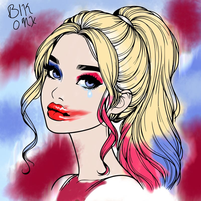 realistic girl with a ponytail on her hair and lips