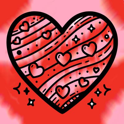 valentine’s day heart (no details on the outside)