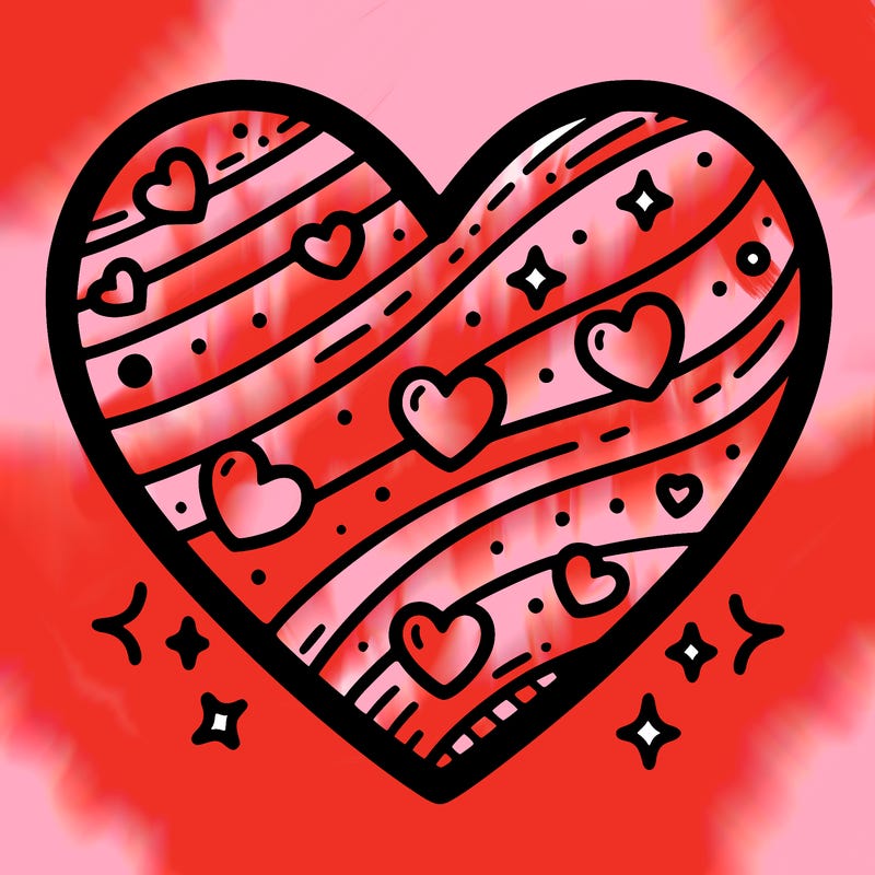 valentine’s day heart (no details on the outside)