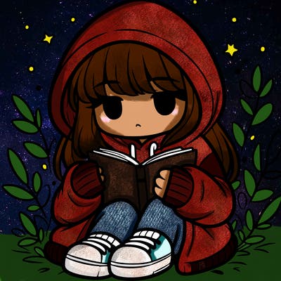 girl in oversized hoodie reading a book