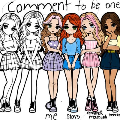 a group of girls realistic