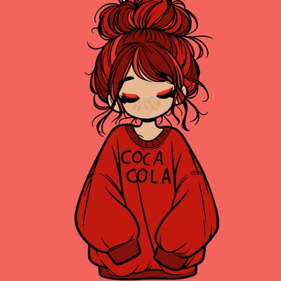 girl with baggy sweatshirt and messy bun