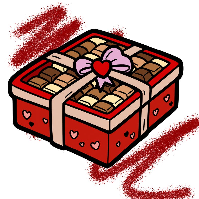 a box of chocolate for valentines day