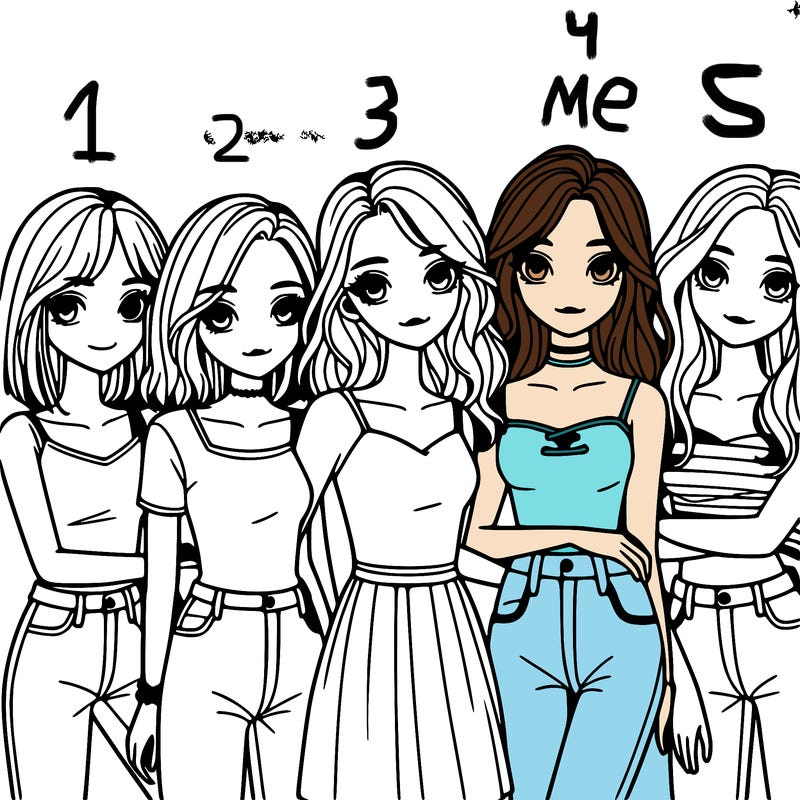 a group of girls realistic