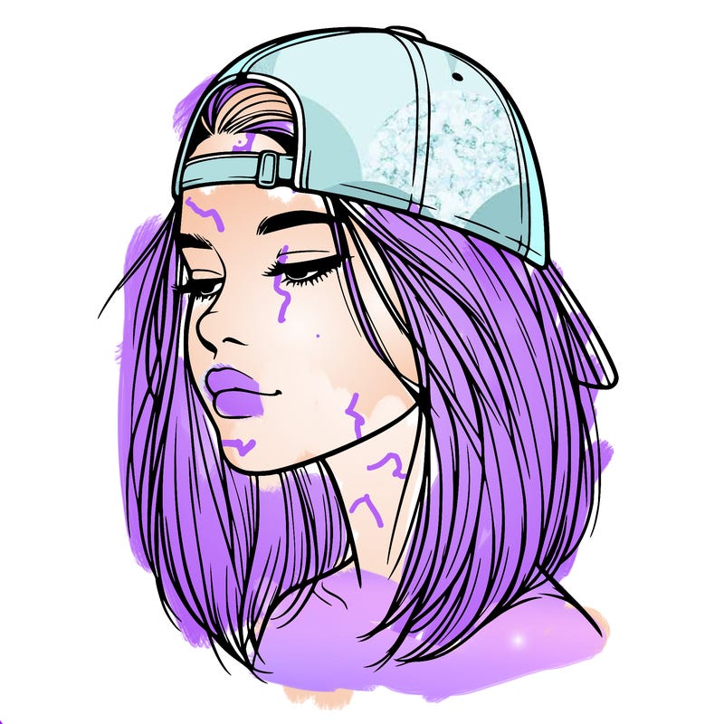 realistic  girl with a backwards hat