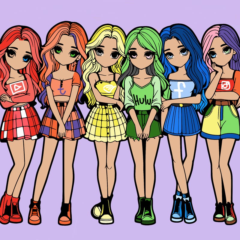 a group of girls realistic