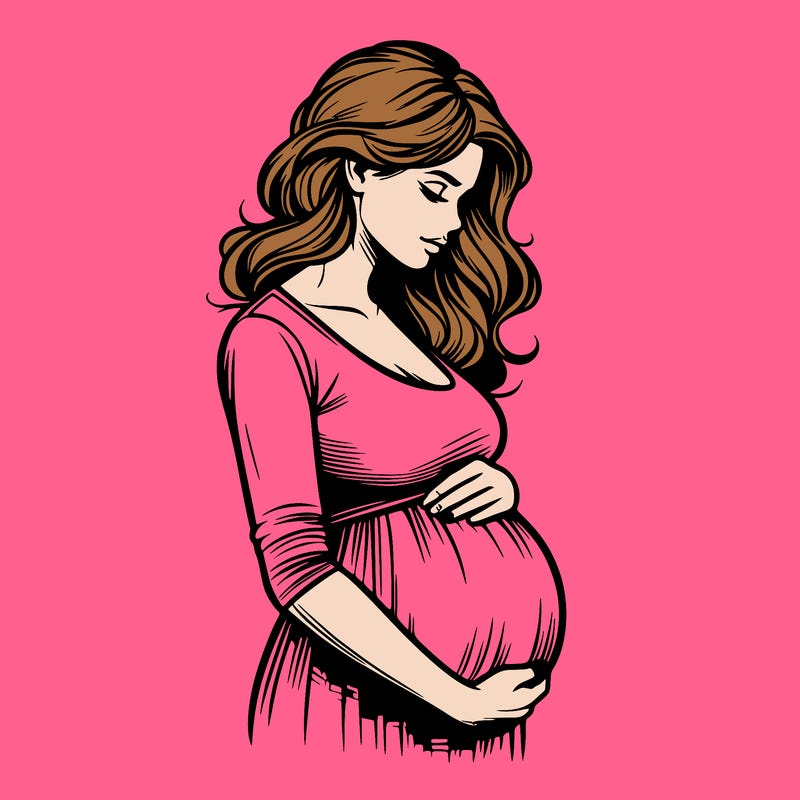 realistic, pregnant lady