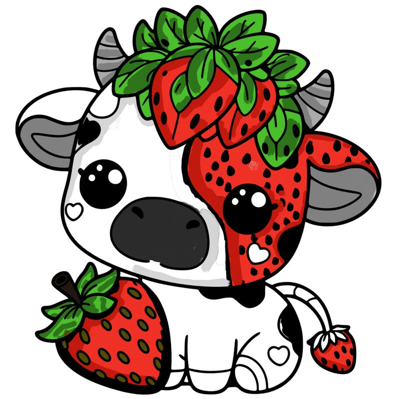 cute strawberry cow