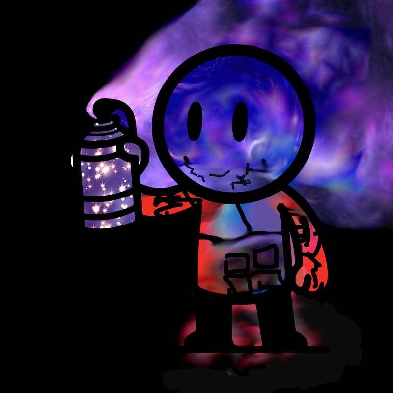 somebody spray painting their self