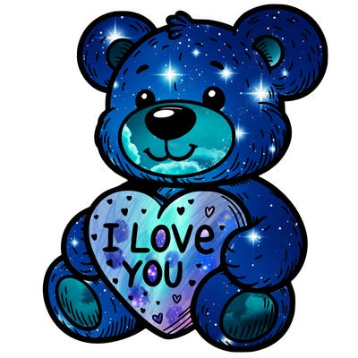 teddy bear holding an i love you heart