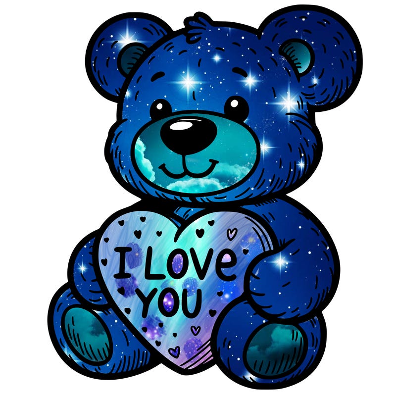 teddy bear holding an i love you heart