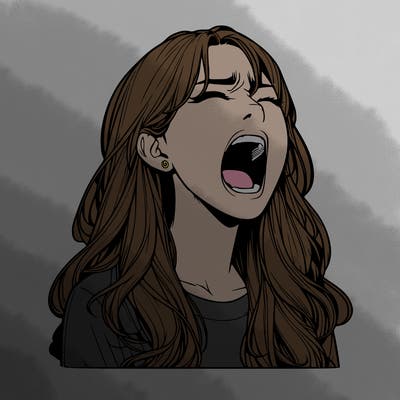 screaming realistic, girl