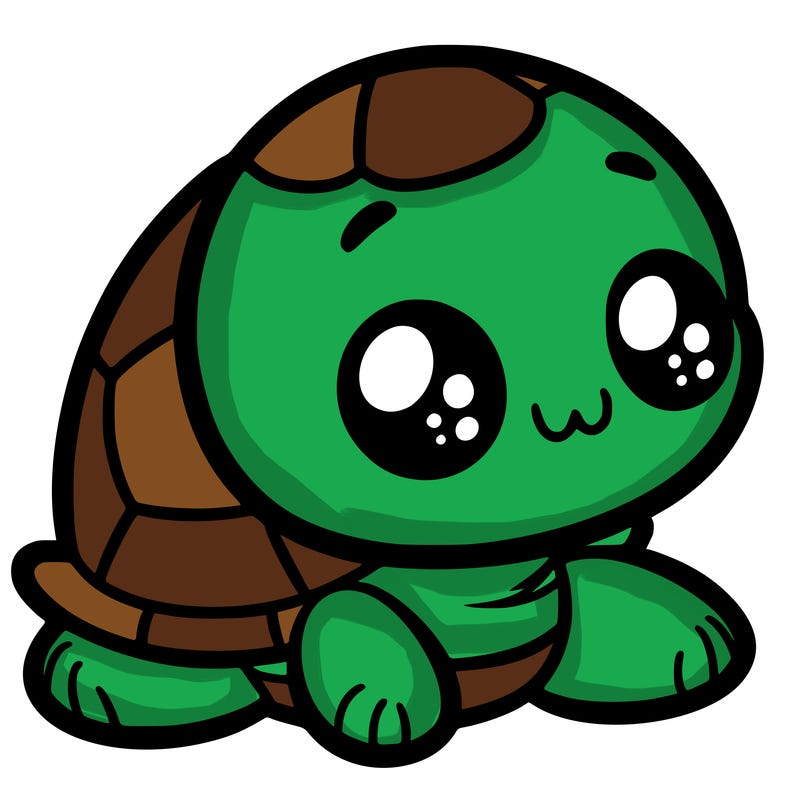 cute little animated turtle