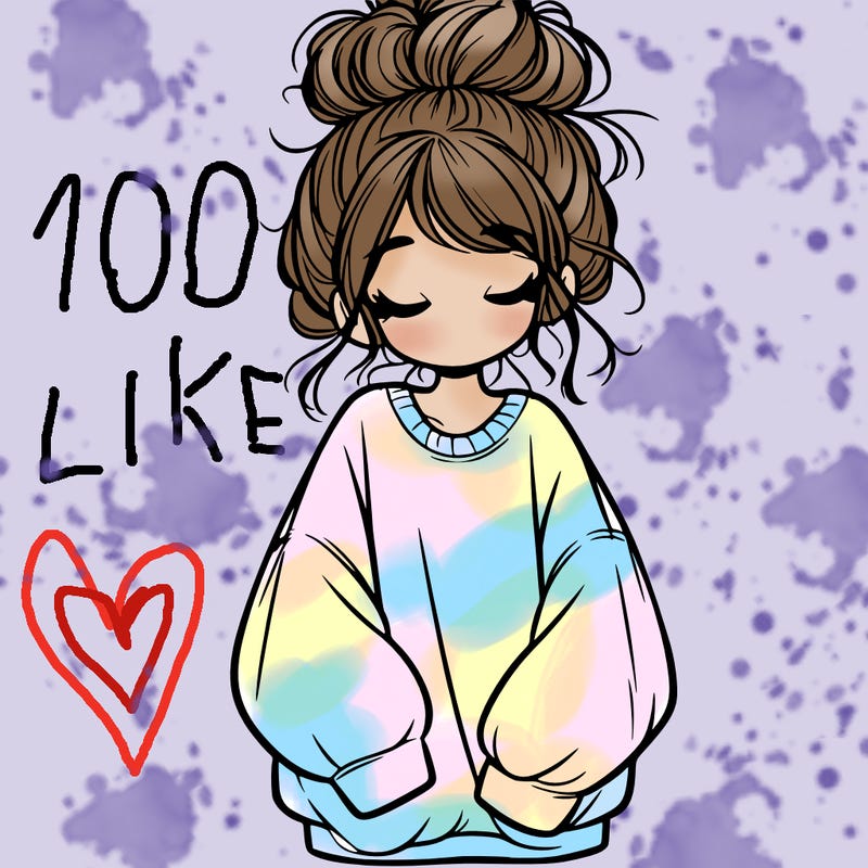 girl with baggy sweatshirt and messy bun