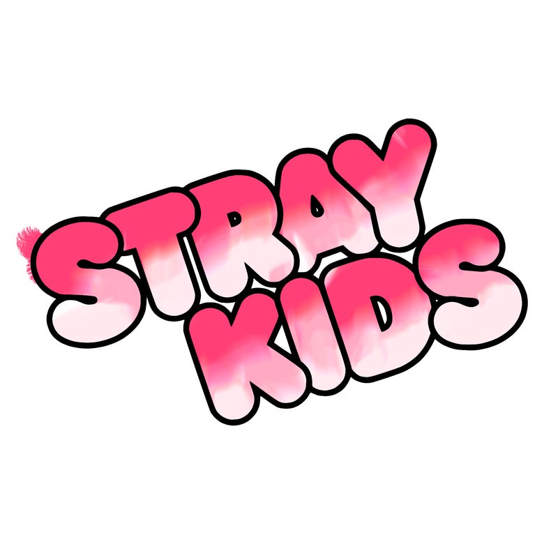 bubble letters saying stray kids