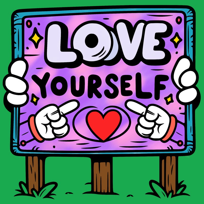 a sign where it is written: love yourself