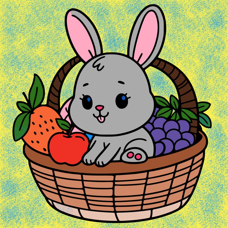 bunny in a fruit basket