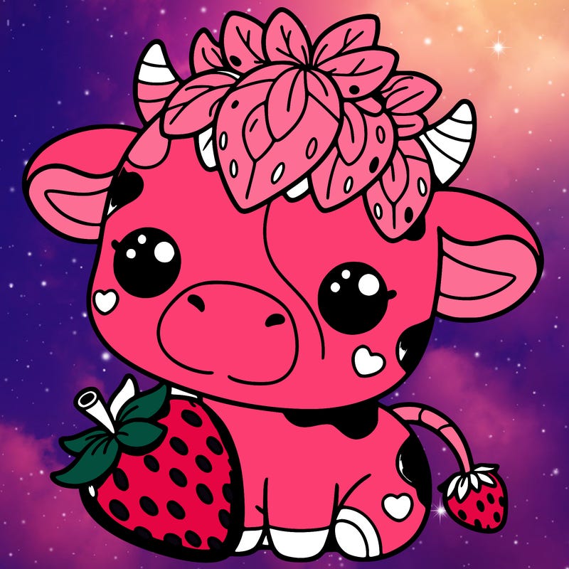 cute strawberry cow