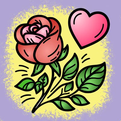 rose and heart