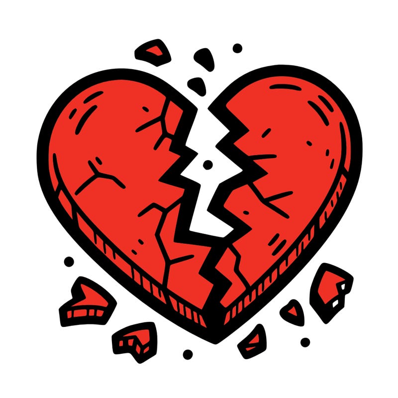 broken to pieces heart