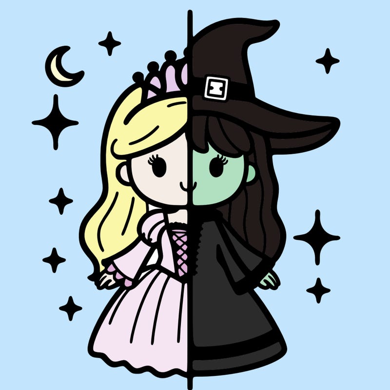 split princess and witch