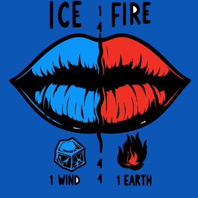 realistic lip split in fourth . 1 fourth ice 1 fire 1wind 1 earth