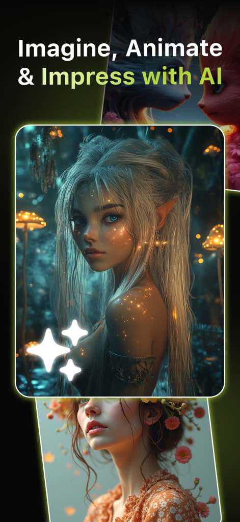 Motion : AI Video Generator - AI generated fantasy and anime character portraits from the Motion app