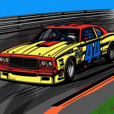 realistic stock car on track