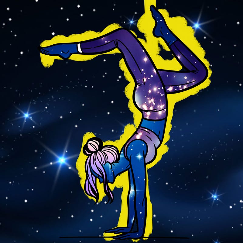 a woman doing a handstand