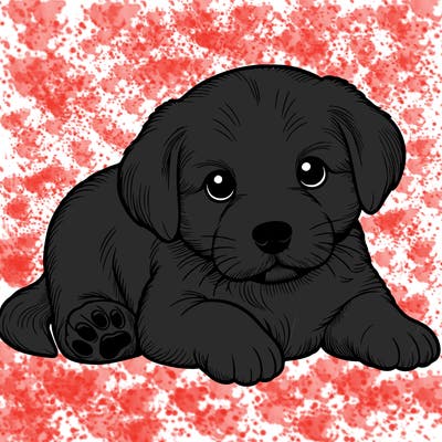 a cute realistic puppy