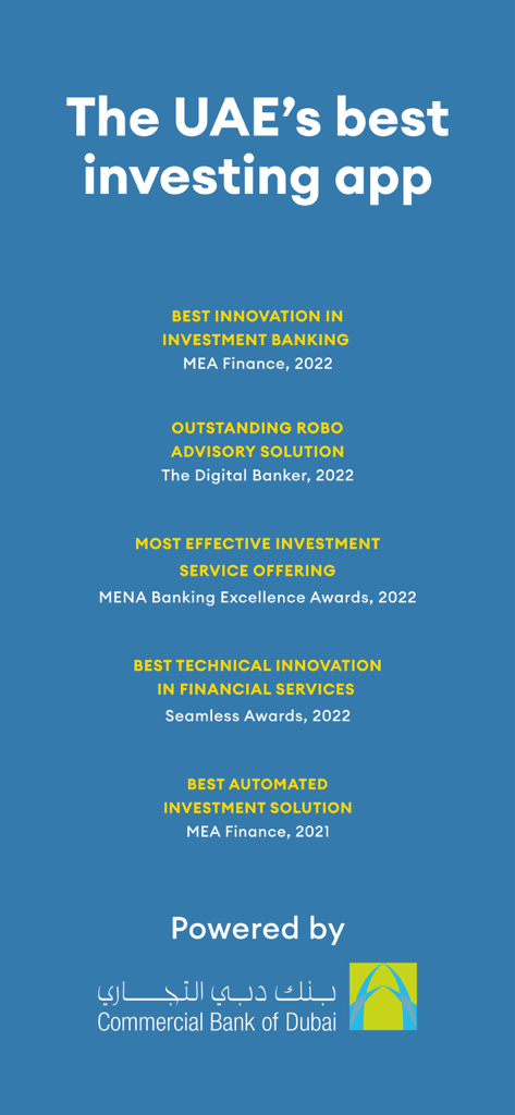 CBD Investr: Stocks Investing - Liste der Branchenpreise für CBD Investr, einschließlich Best Robo Advisory und Best Innovation in Investment Banking in den VAE