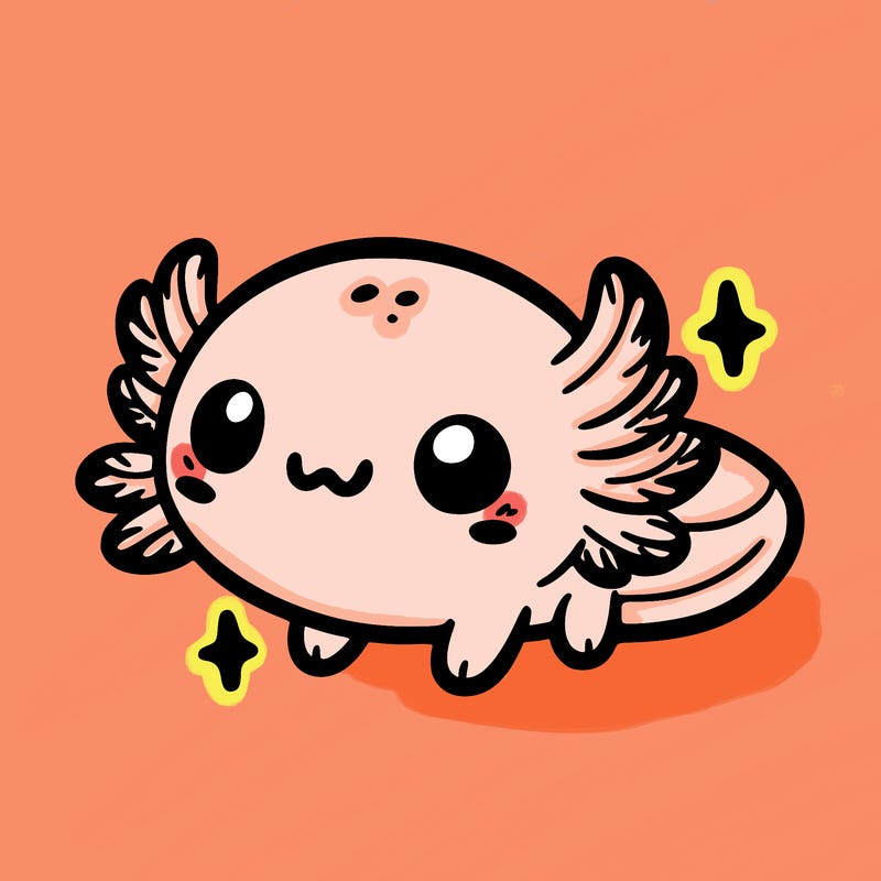 cute easy baby axolotl