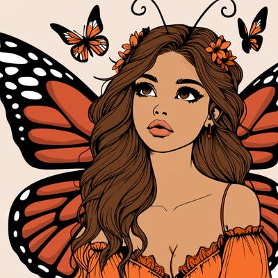 butterfly fairy realistic girl
