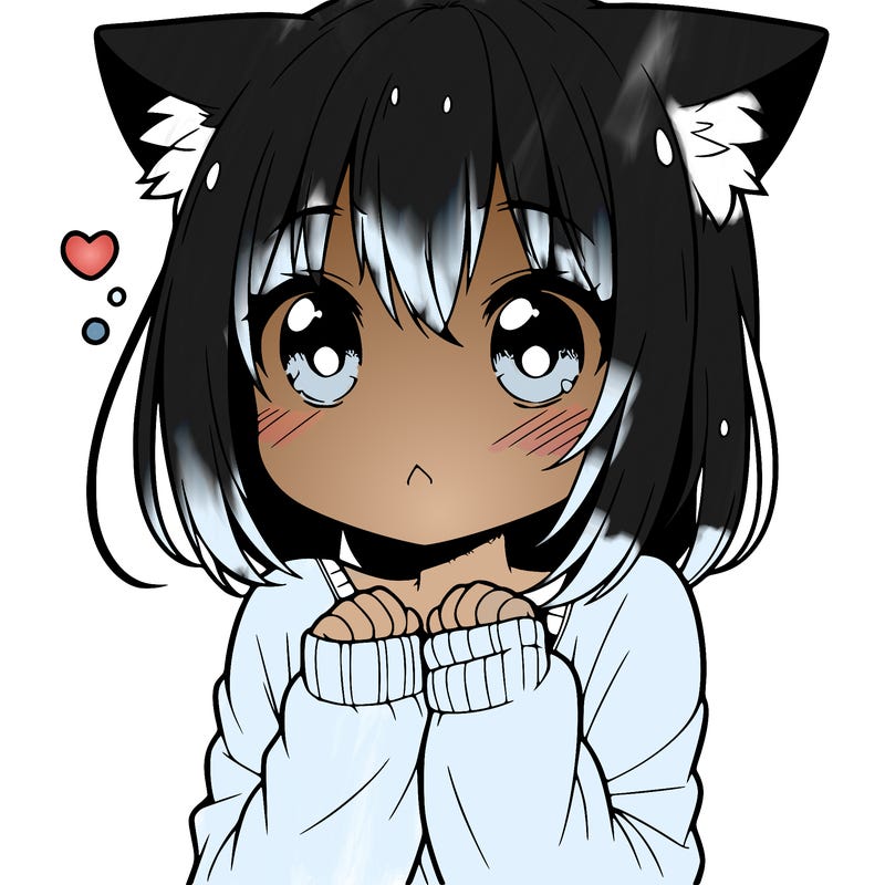 shy anime catgirl