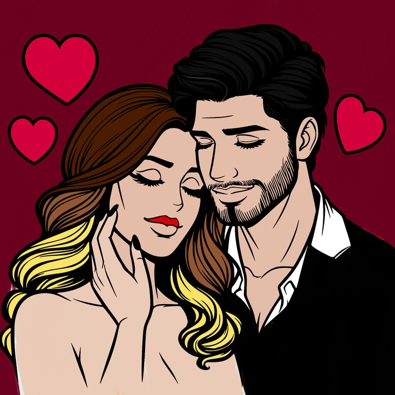 man and woman in love realistic