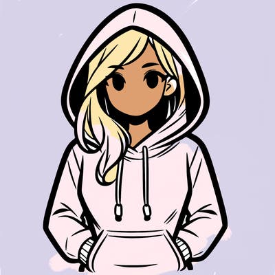 a woman wearing a hoodie