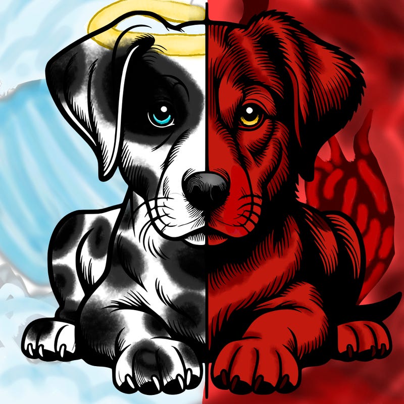 realistic dog split picture