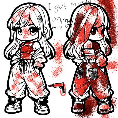 girl in crop top and baggy pants