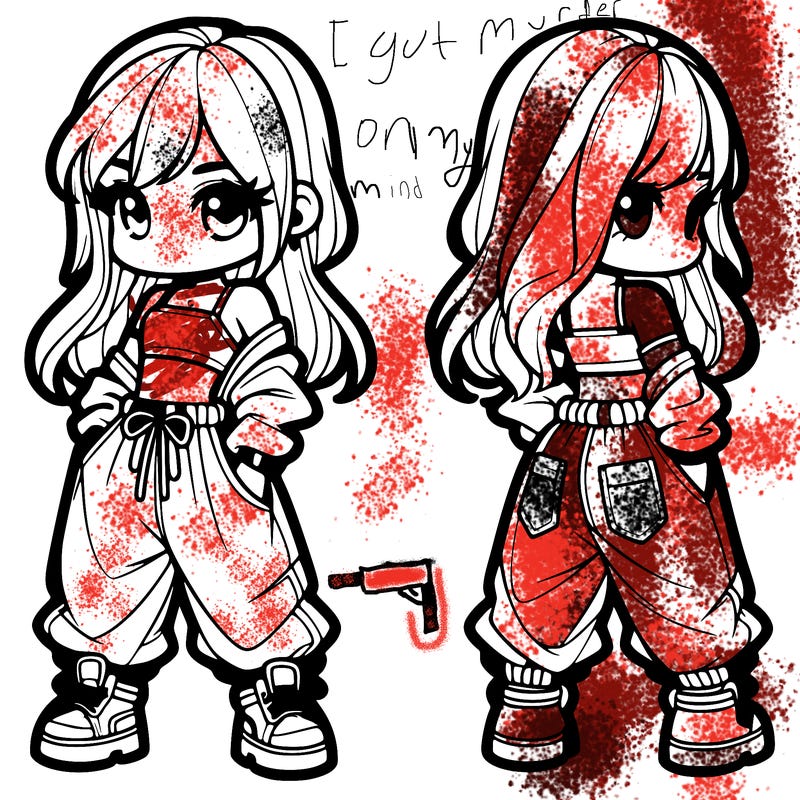 girl in crop top and baggy pants