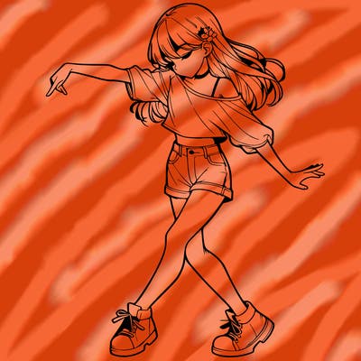 realistic girl danceing