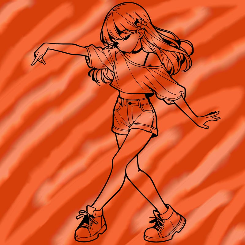 realistic girl danceing