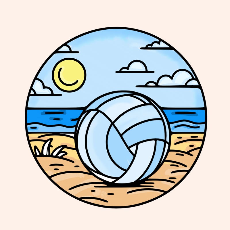 volleyball on a beach