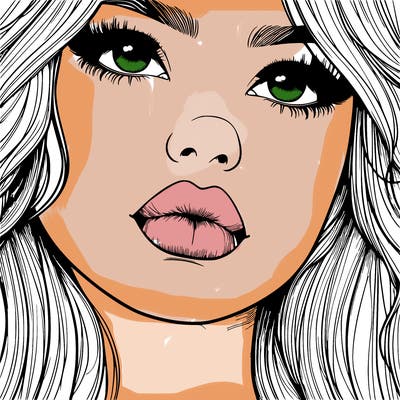 really realistic girl with lips