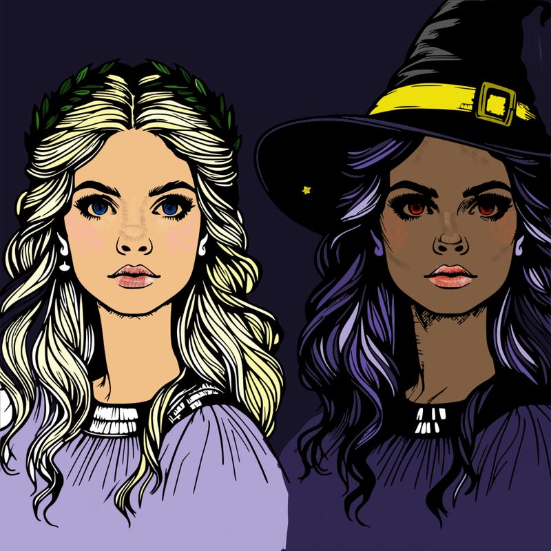 realistic witch woman