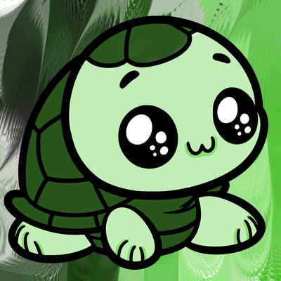 cute little animated turtle
