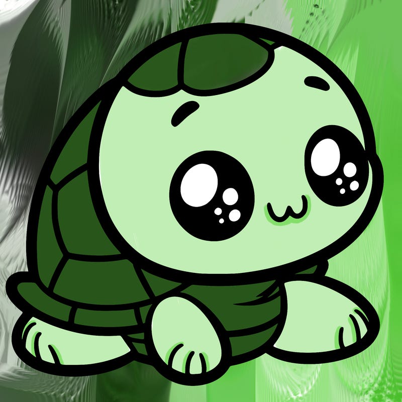 cute little animated turtle