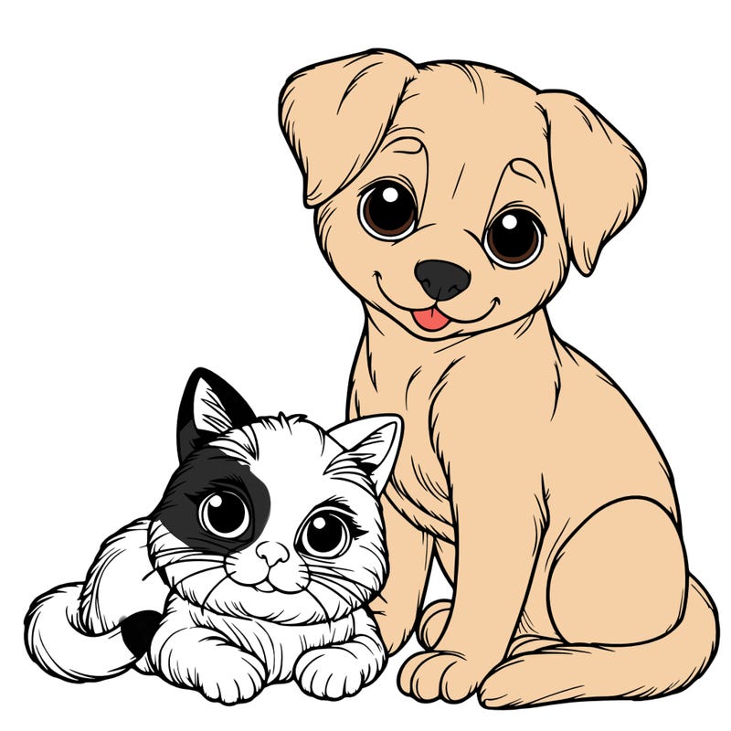 realistic cat and dog