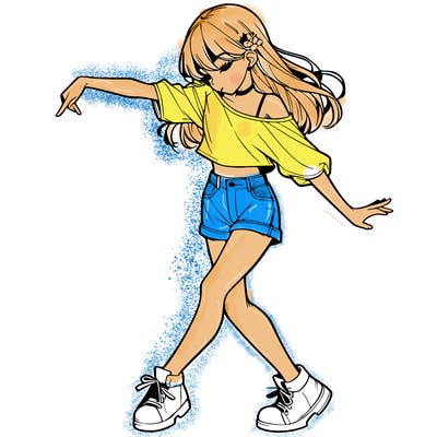 realistic girl danceing