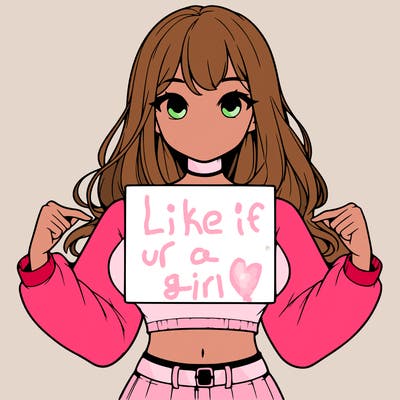 girl holding a blank sign in a long sleeve crop top