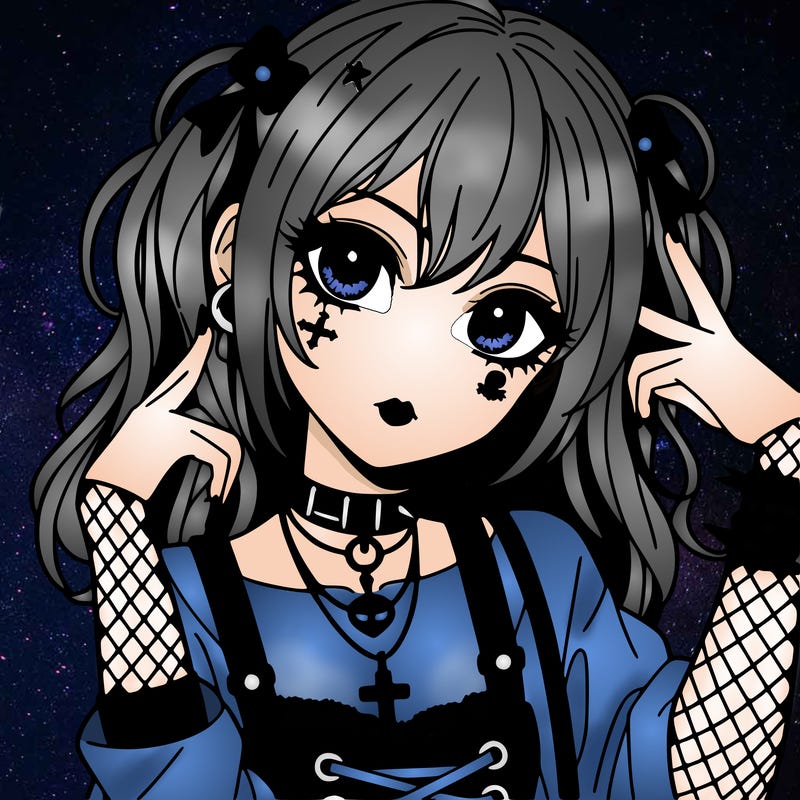goth anime girl